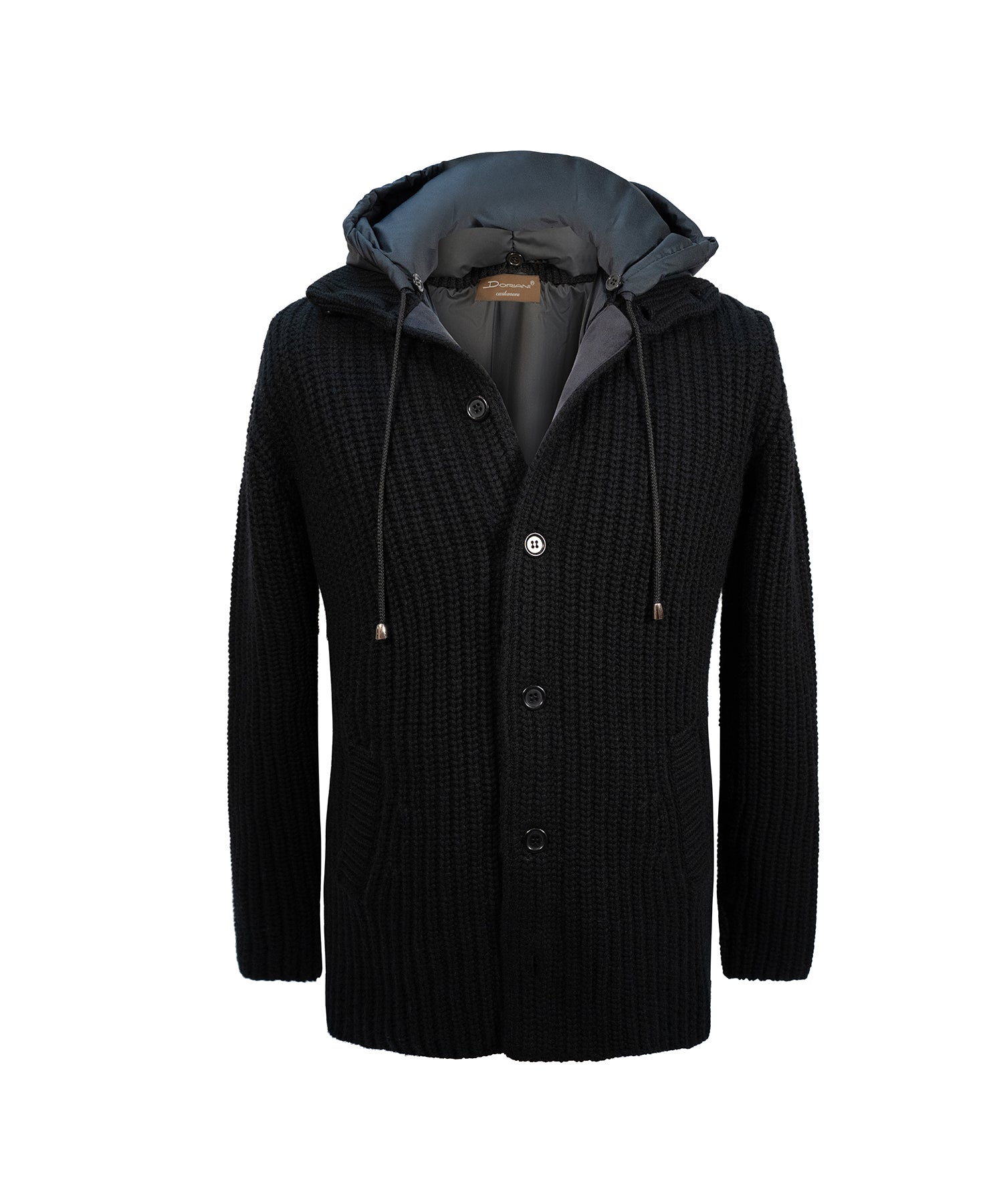 BLACK BLZ WOOL.CASHMERE D.HOOD