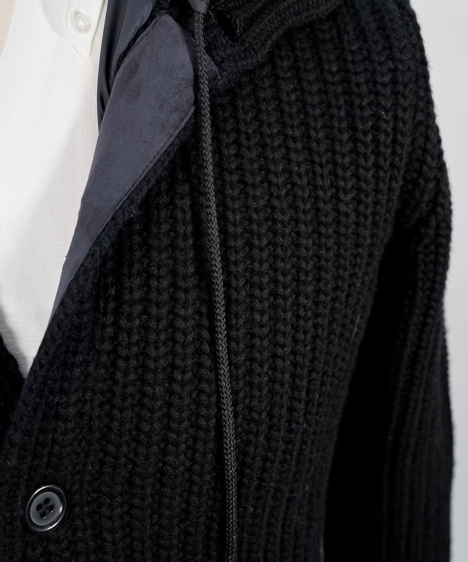 BLACK BLZ WOOL.CASHMERE D.HOOD