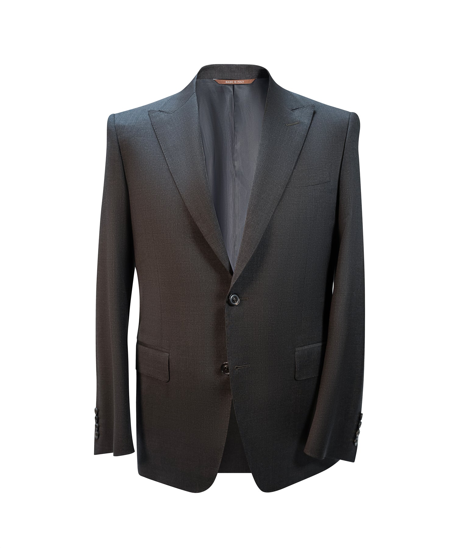 CHARCOAL CHECK PEAK LAPEL 2 PIECE SUIT BR03212-501