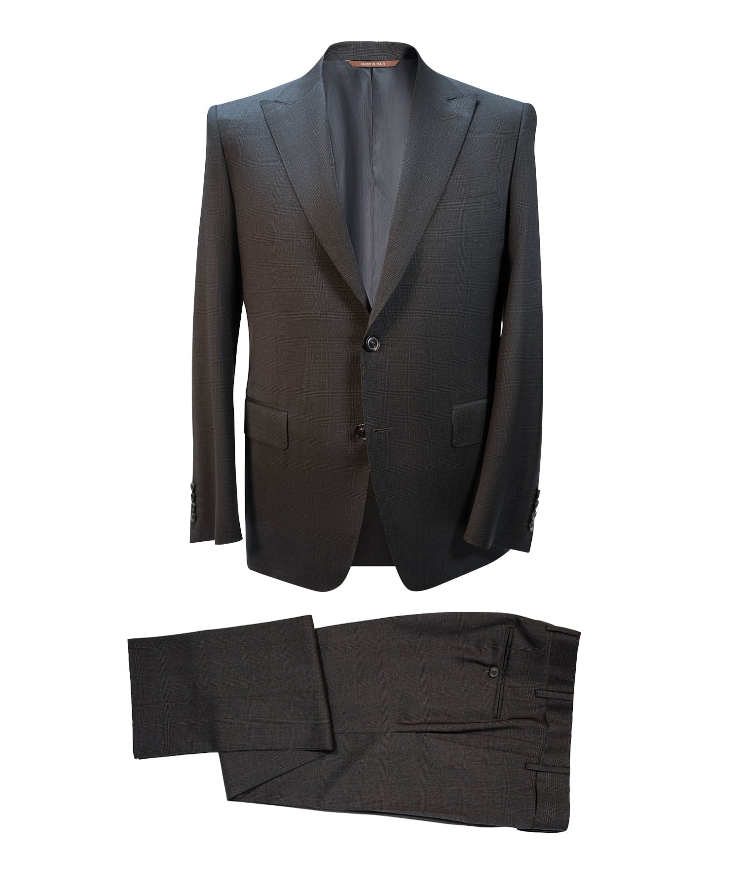 CHARCOAL CHECK PEAK LAPEL 2 PIECE SUIT BR03212-501