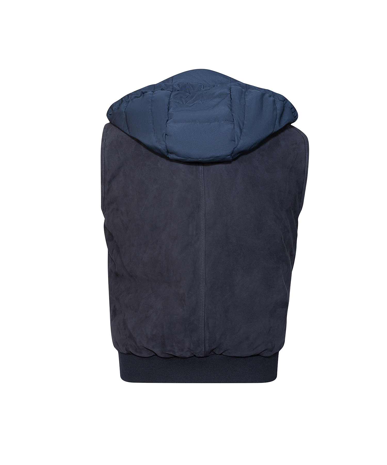 NAVY GILET DHOOD GOATSKIN