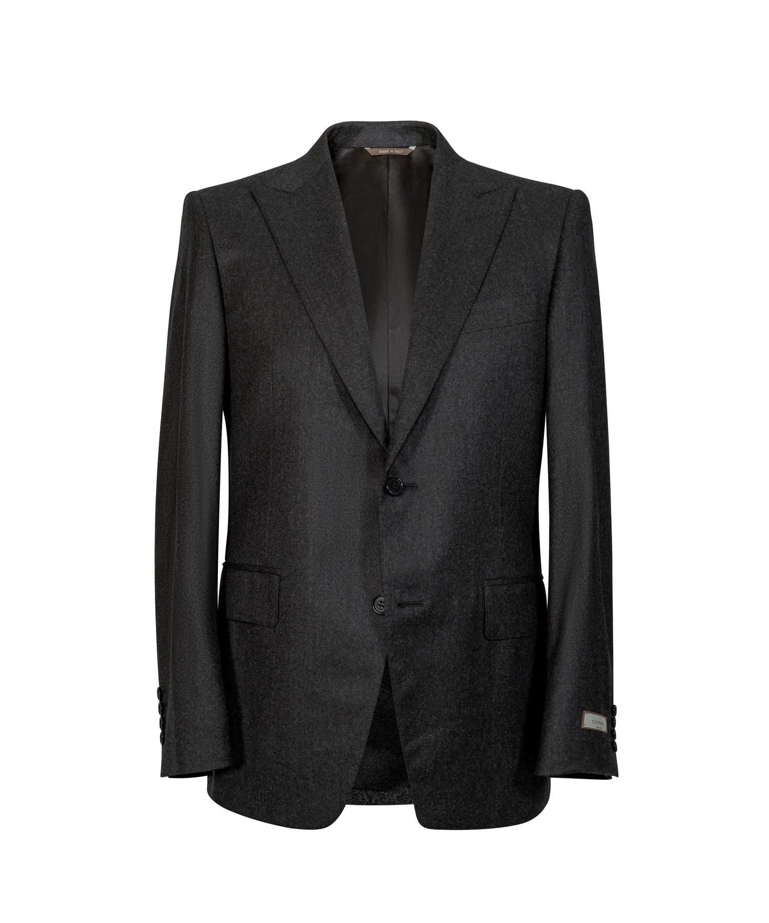 CHARCOAL FLANNEL PICK LAPEL