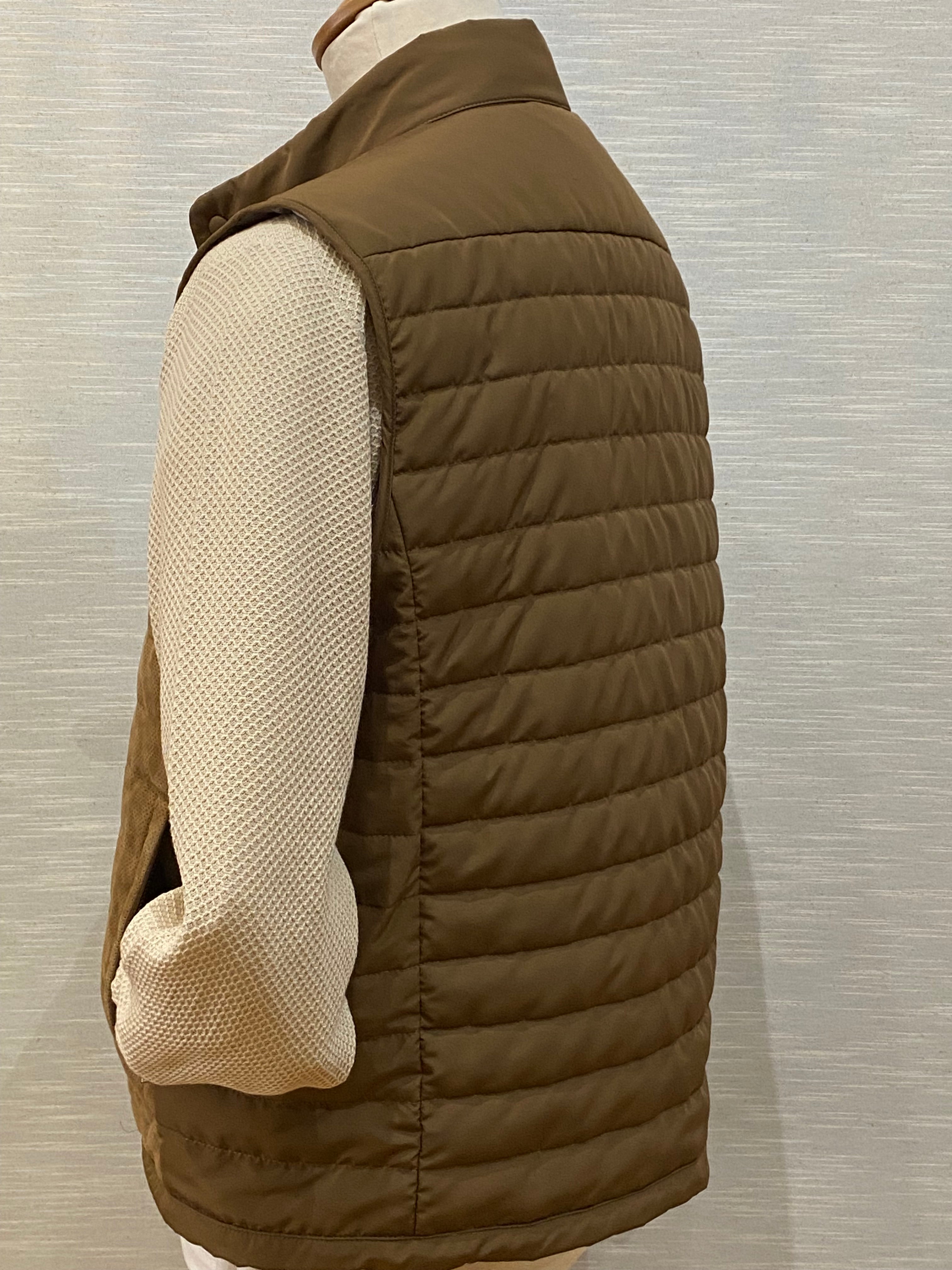 TAN LAMBSKIN - SUEDE GILET - GALLOTTI - T045F-248