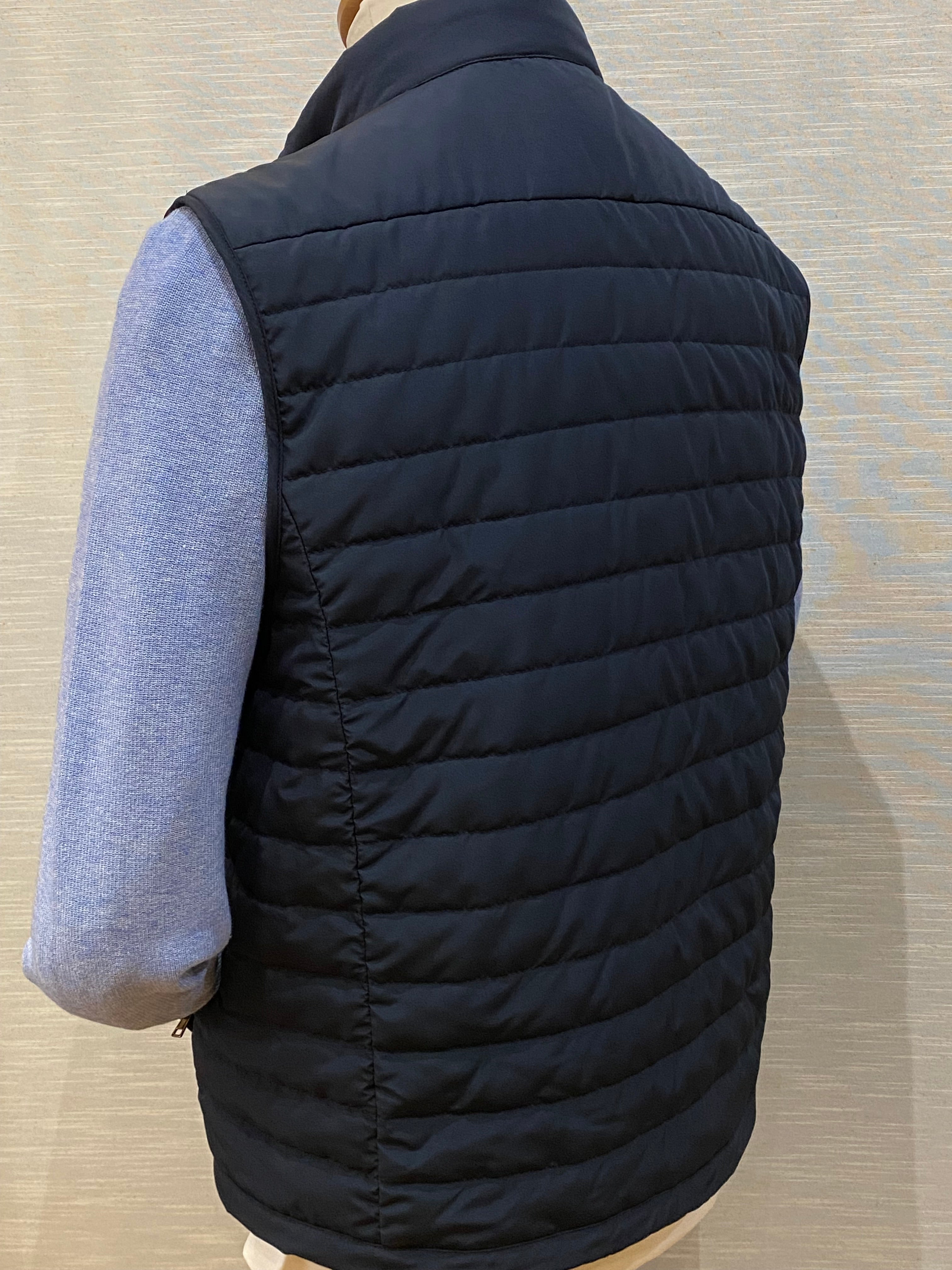 NAVY LAMBSKIN - SUEDE GILET - GALLOTTI - T045F-850