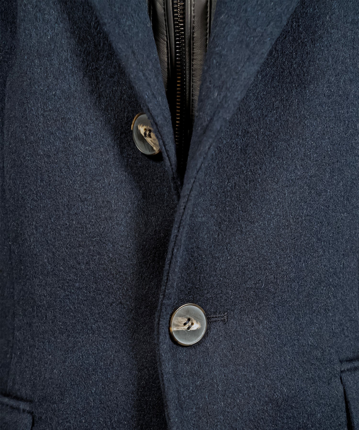 NAVY COAT WOOL/AGNELLO/PELO
