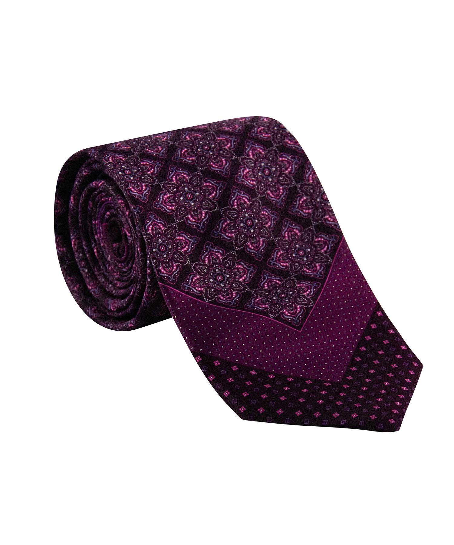 Purple Silk Tie – Medallion