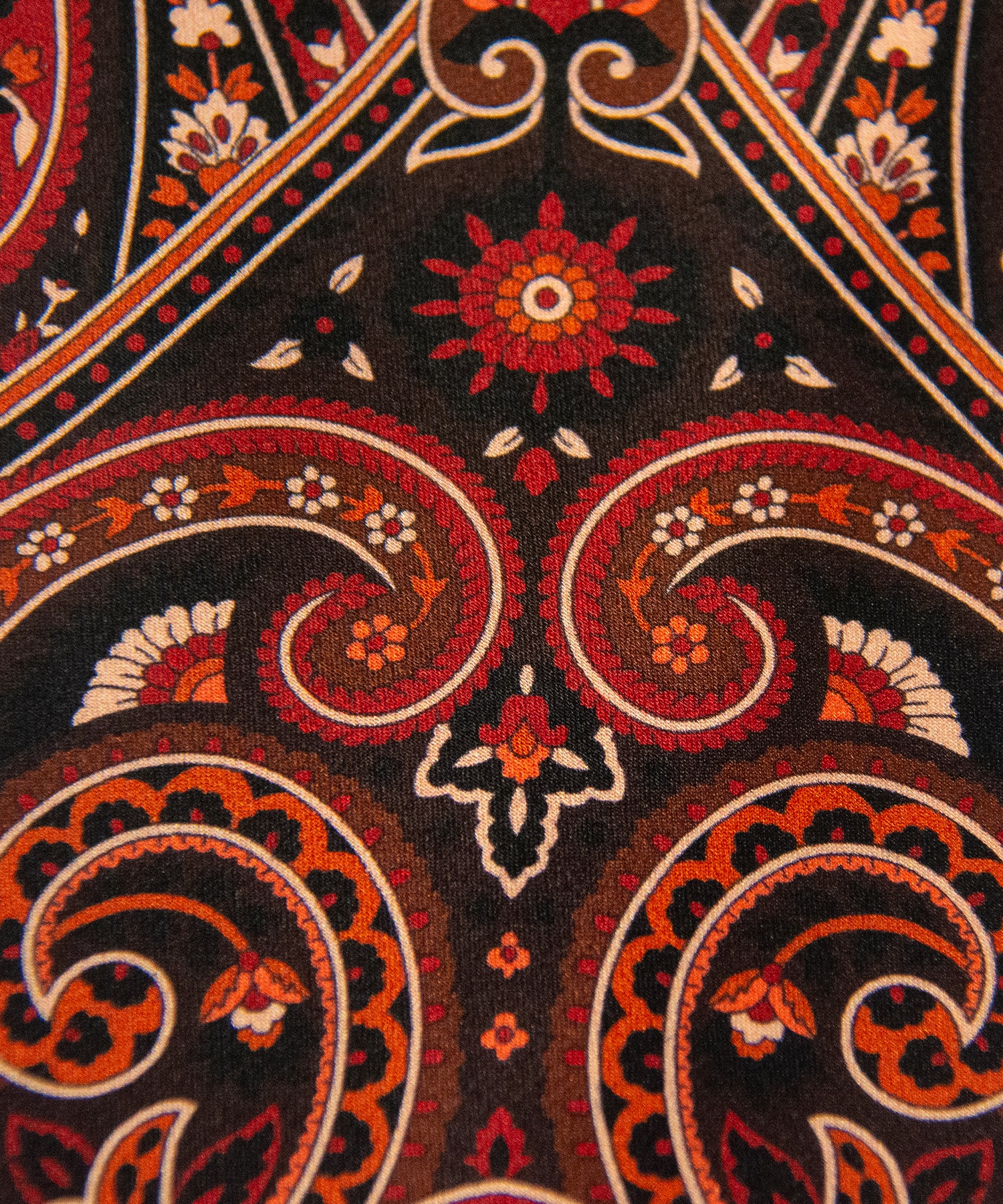 Brown Silk Tie – Large Paisley Print