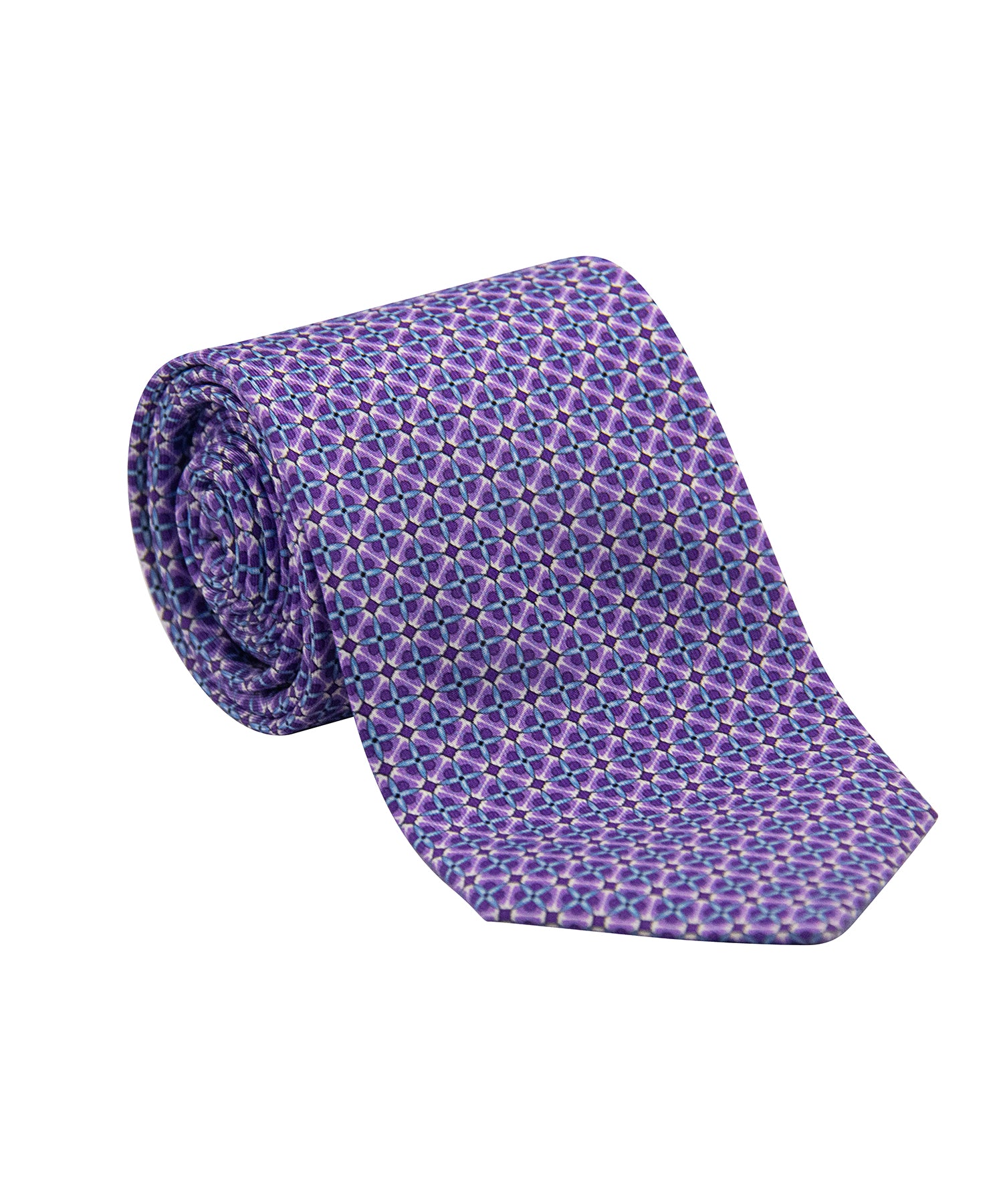 Purple Silk Tie – Geometric Web