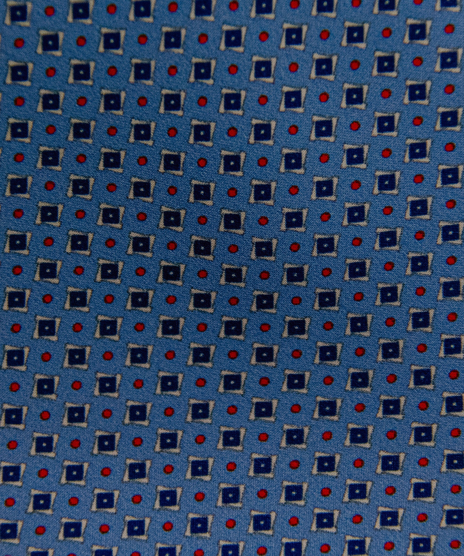 Blue Silk Tie – Navy Diamond Grid