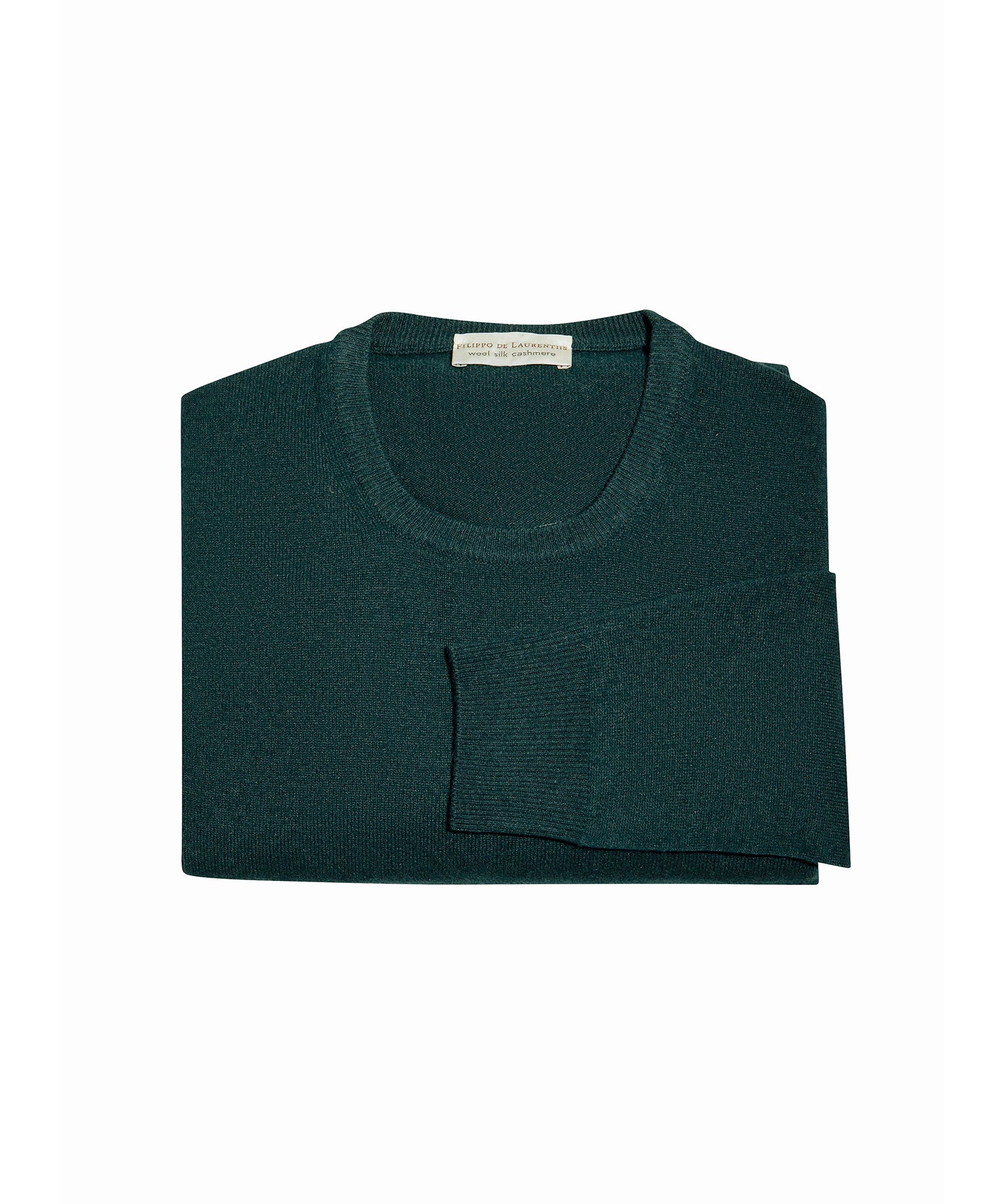GREEN SWEATER - SUPER FINE WOOL - F.LAURENTIIS