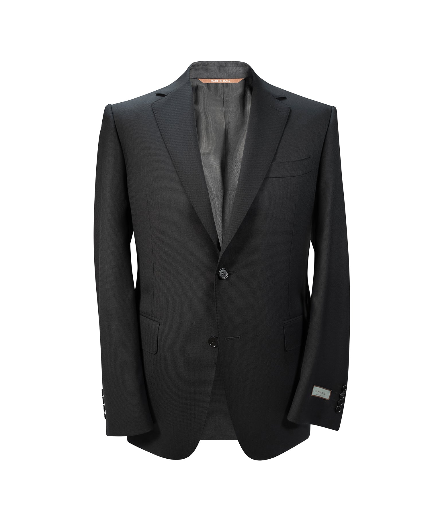 BLACK TEXTURED 2 PIECE SUIT - WOOL SUPER FINE - CANALI