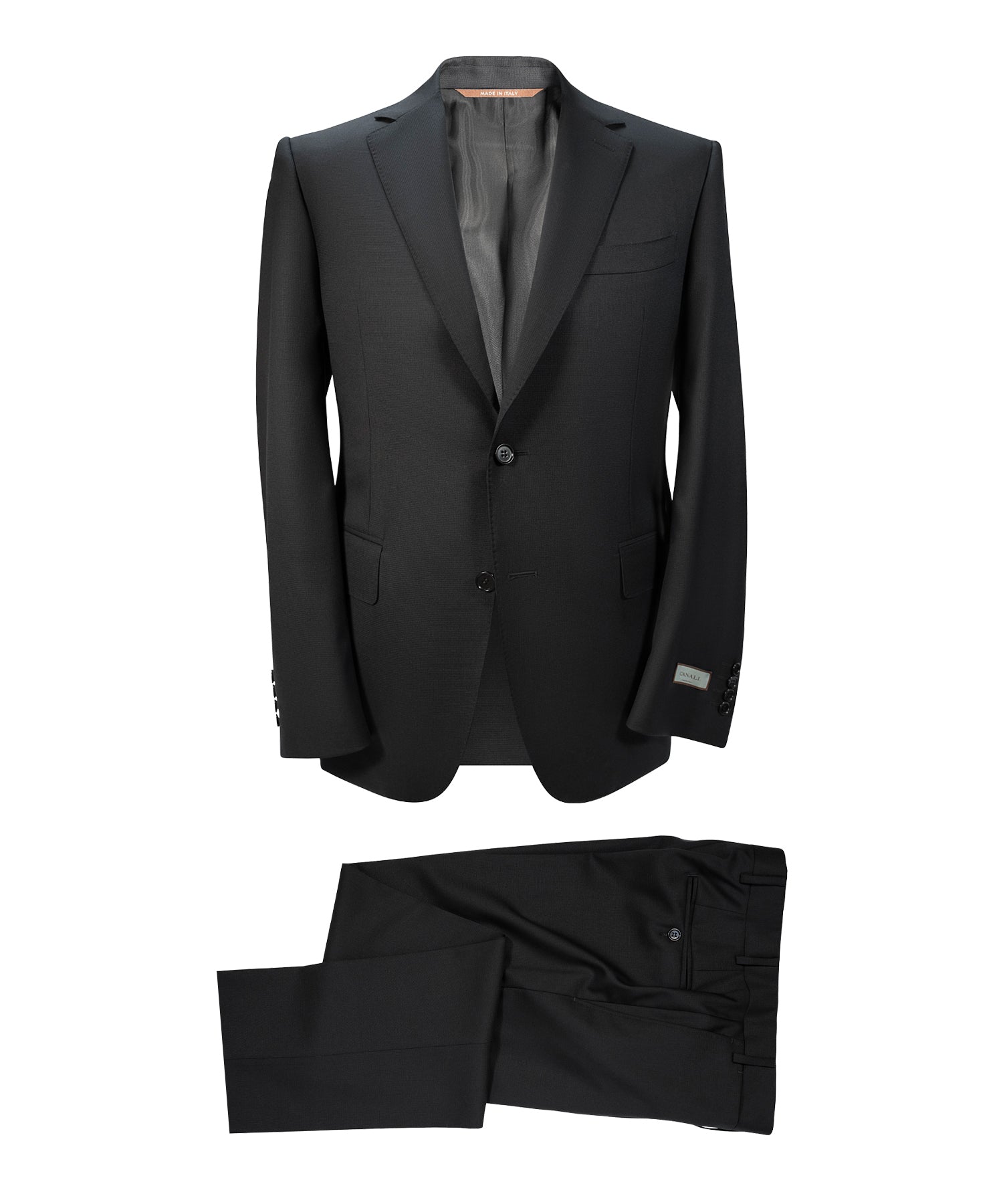BLACK TEXTURED 2 PIECE SUIT - WOOL SUPER FINE - CANALI