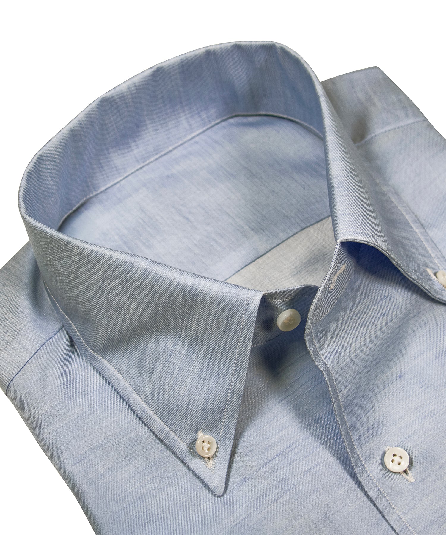 Light Blue Cotton-Linen Casual Shirt