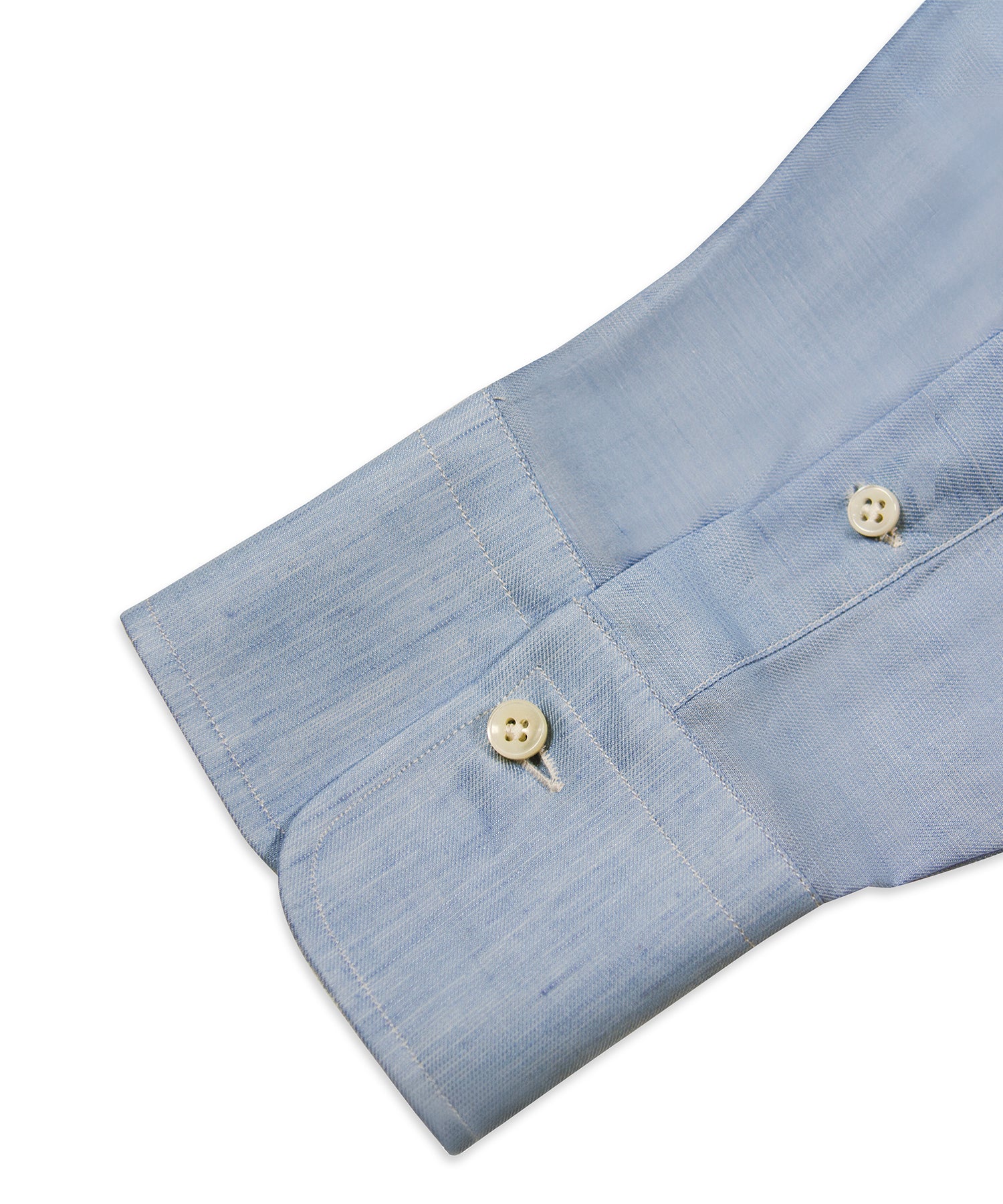 Light Blue Cotton-Linen Casual Shirt