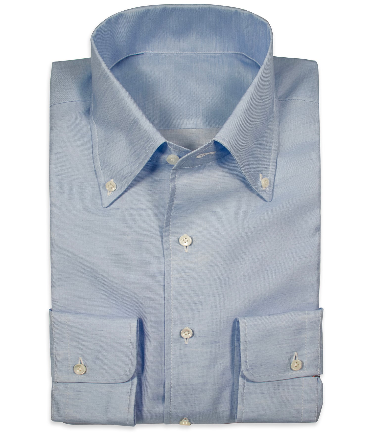 Light Blue Cotton-Linen Casual Shirt