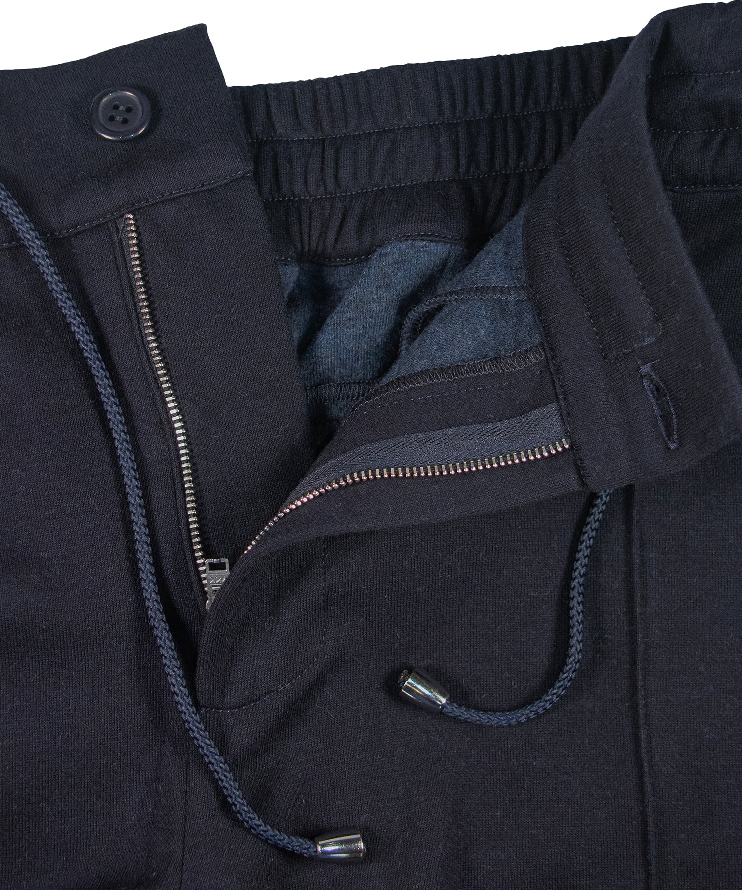 Navy Cashmere-Cotton Joggers