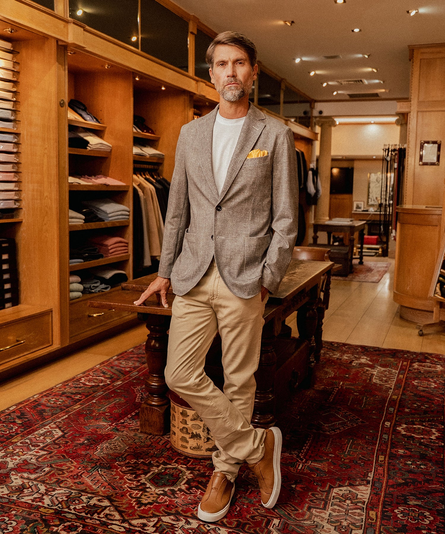 Stone Cotton Blazer – Soft Textured Weave