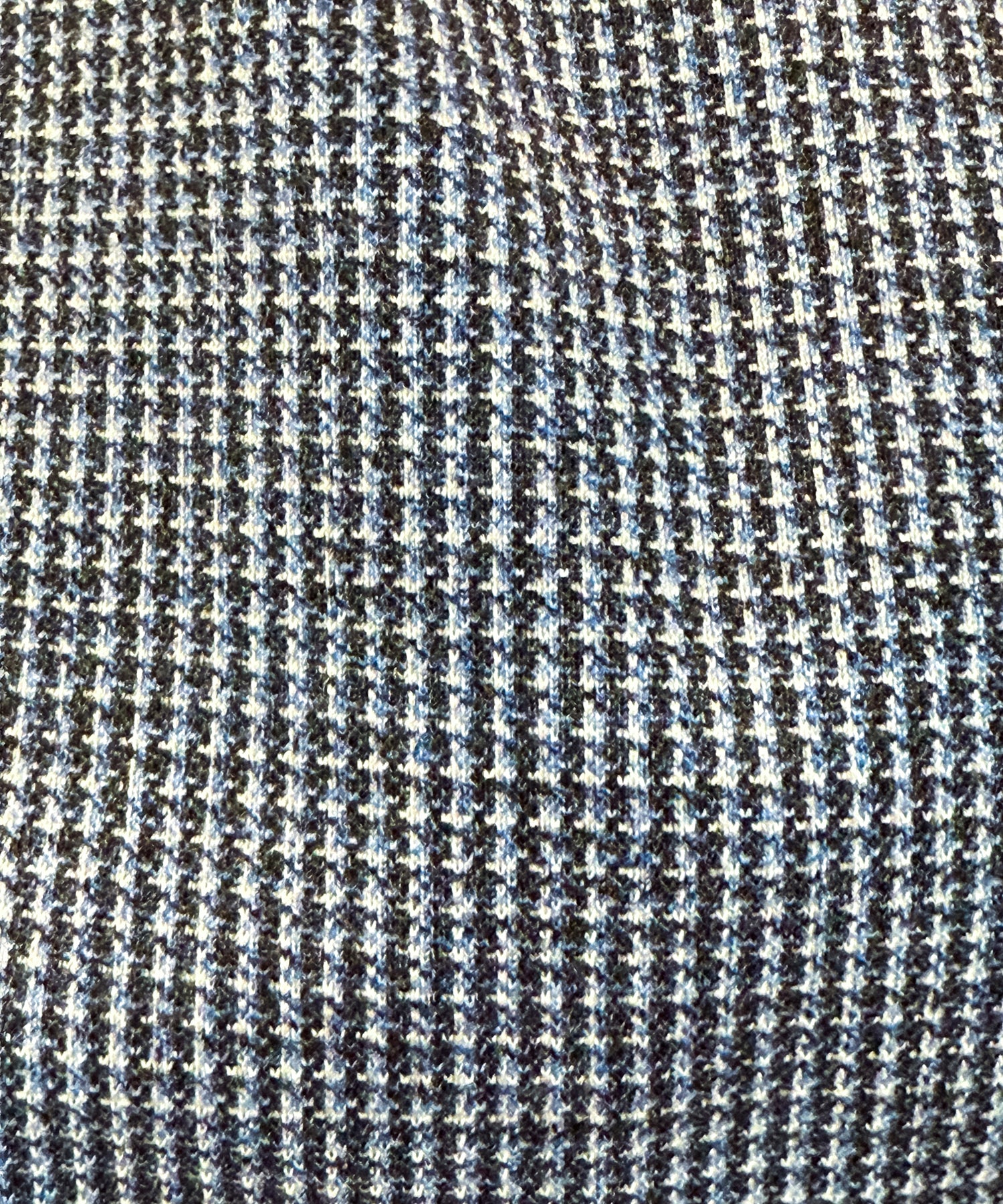 Blue & White Houndstooth Cotton Blazer