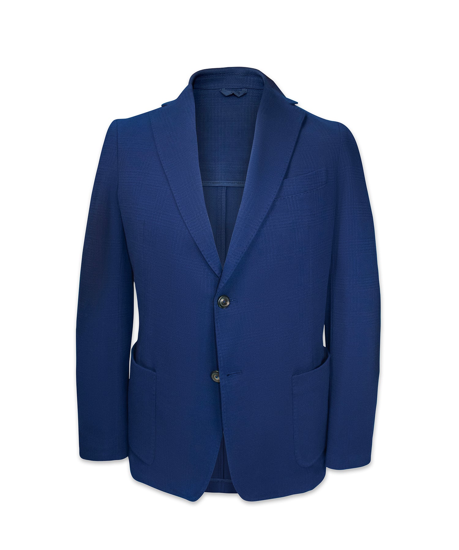 Cobalt Blue Textured Cotton Blazer