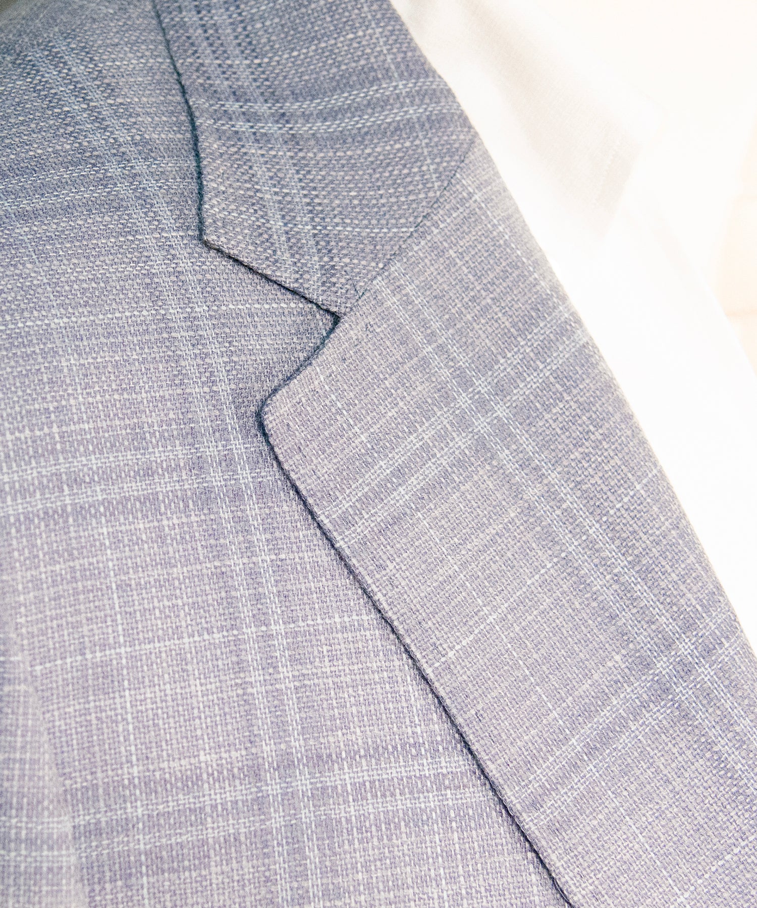 Light Blue Checked Wool Jacket