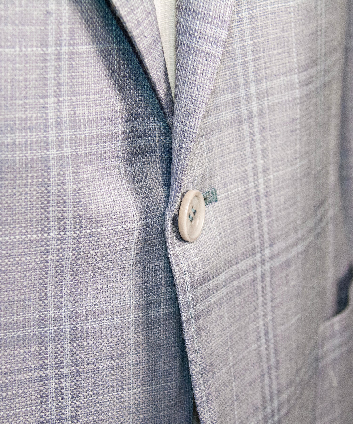 Light Blue Checked Wool Jacket