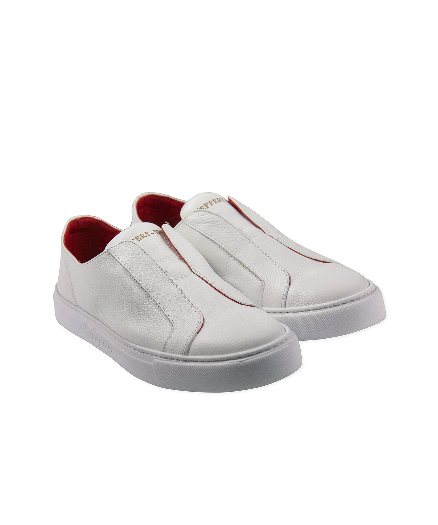 White Leather Slip-On Trainer