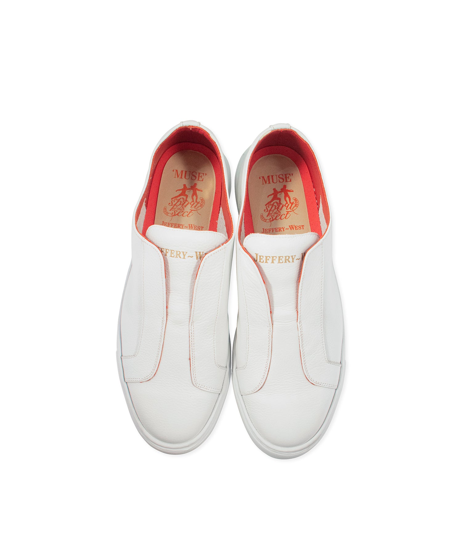 White Leather Slip-On Trainer