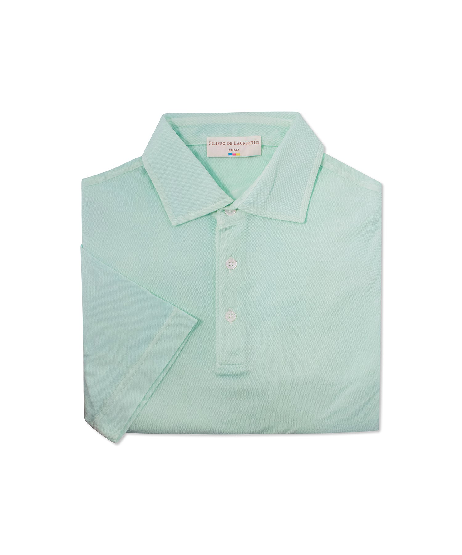 Mint Green Cotton Shot Sleeve Polo Shirt