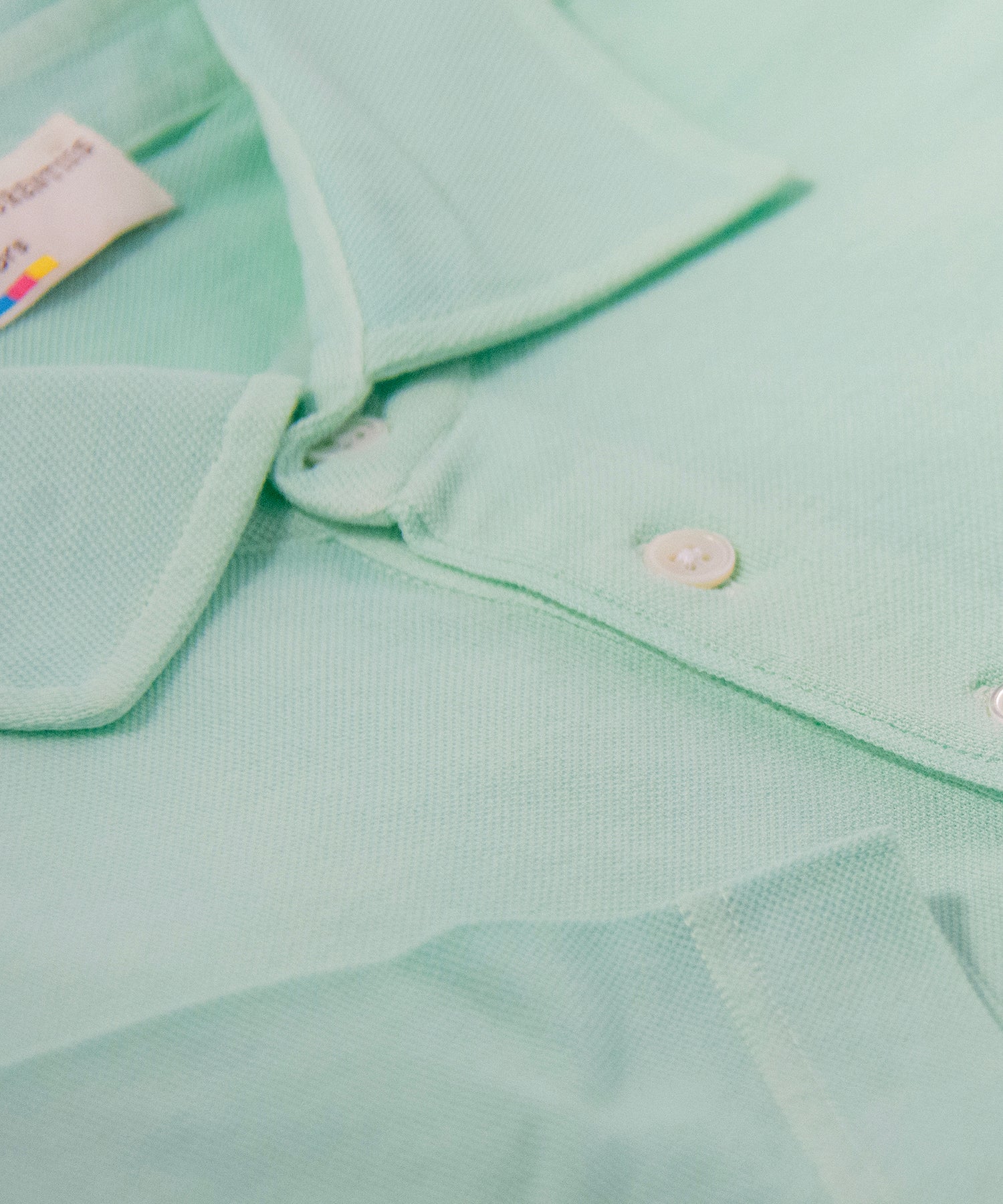 Mint Green Cotton Shot Sleeve Polo Shirt
