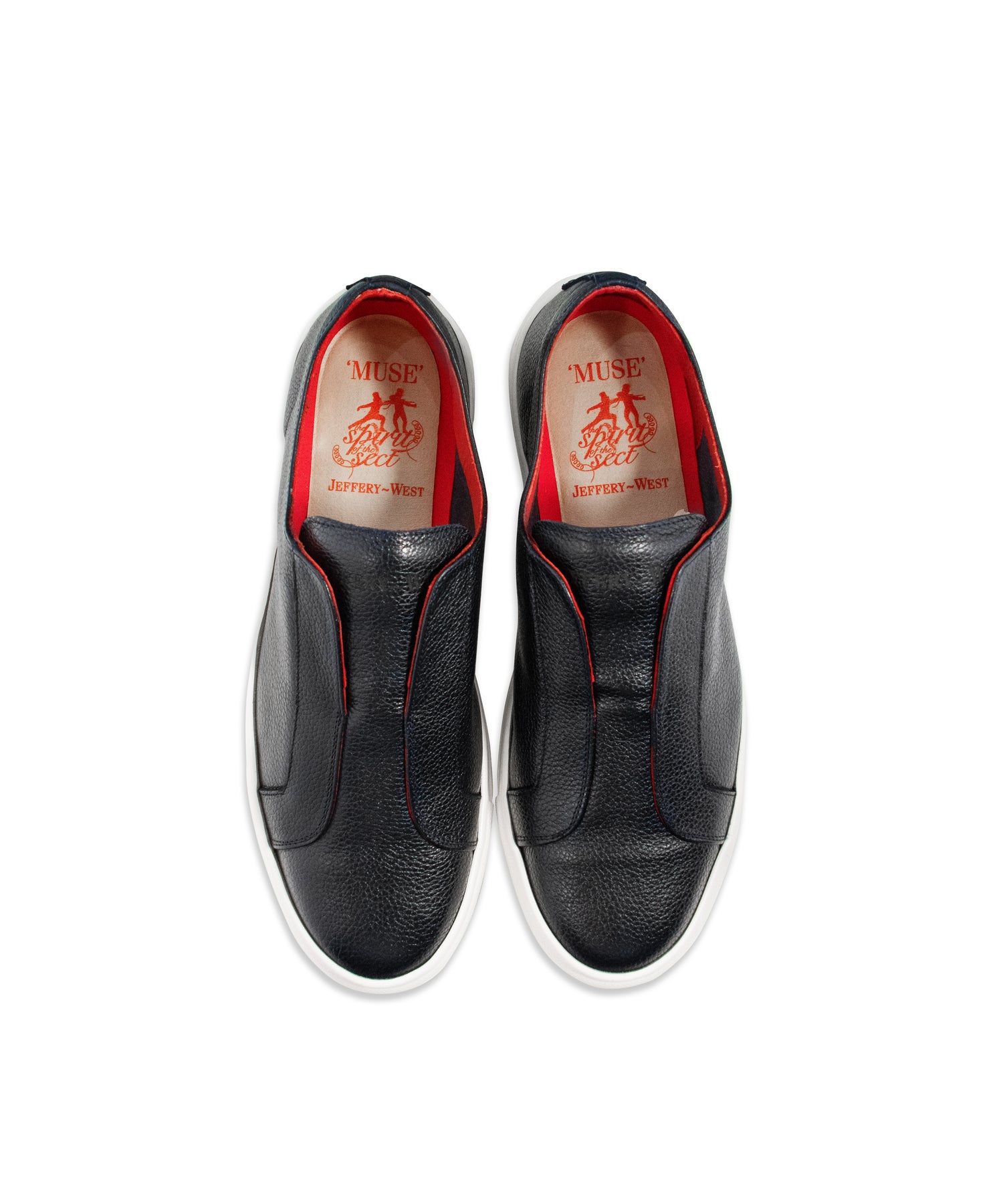 Black Leather Slip-On Trainer