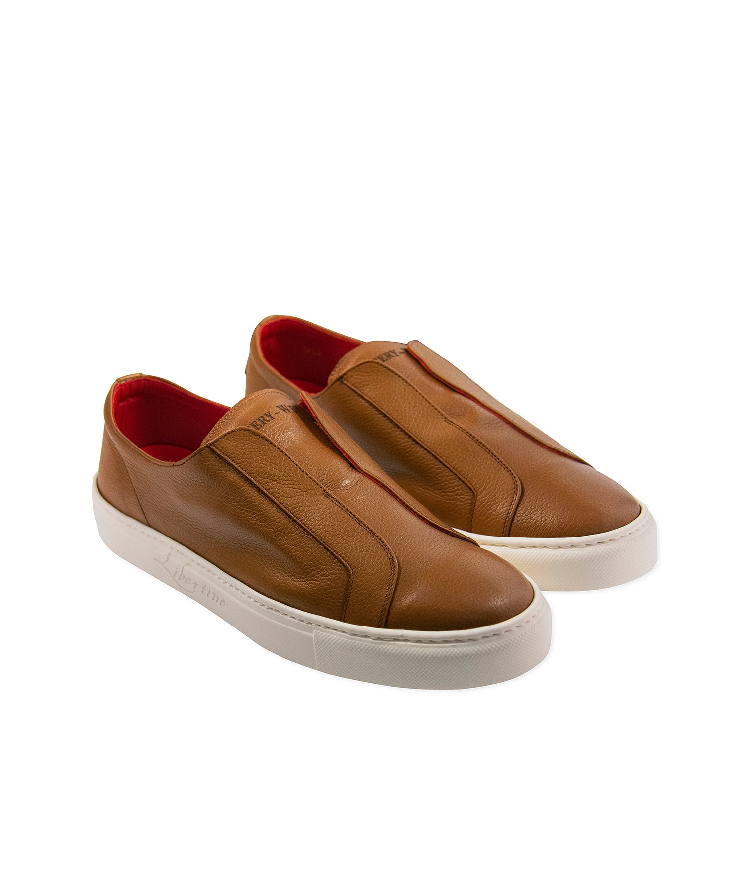 Tan Leather Slip-On Trainer