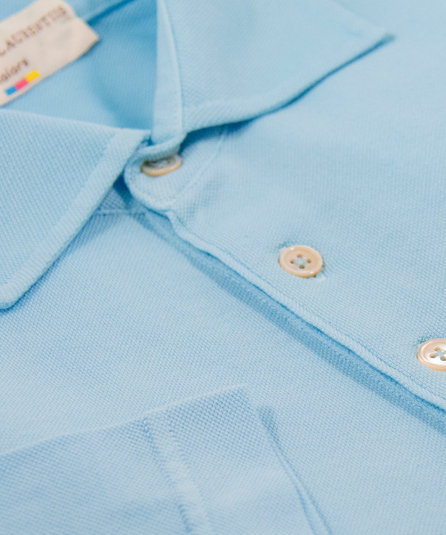 Light Blue Cotton Shot Sleeve Polo Shirt