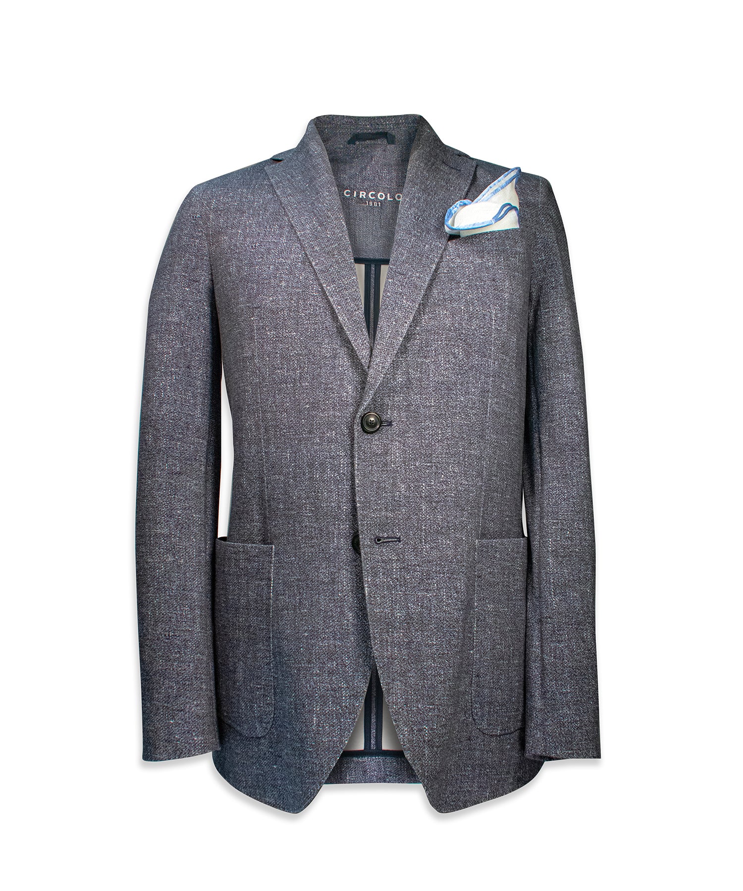 Grey Textured Cotton Blazer