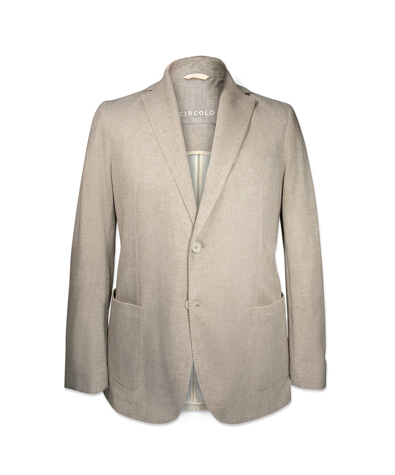 Stone Cotton Blazer – Soft Twill Weave