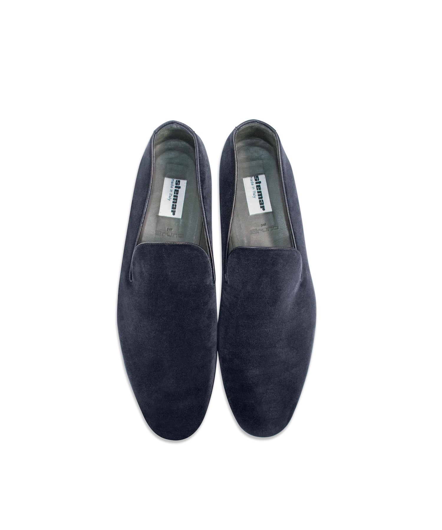Navy Velvet Loafers