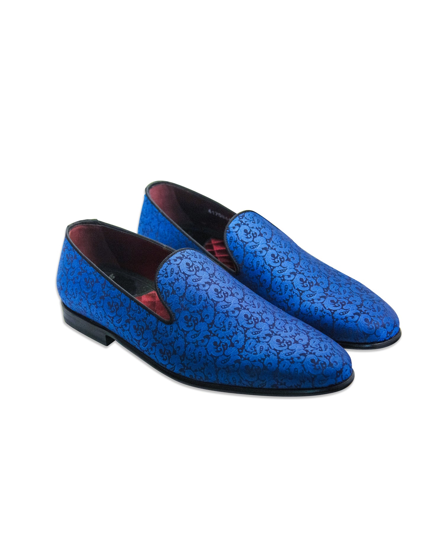 Blue Silk Loafers