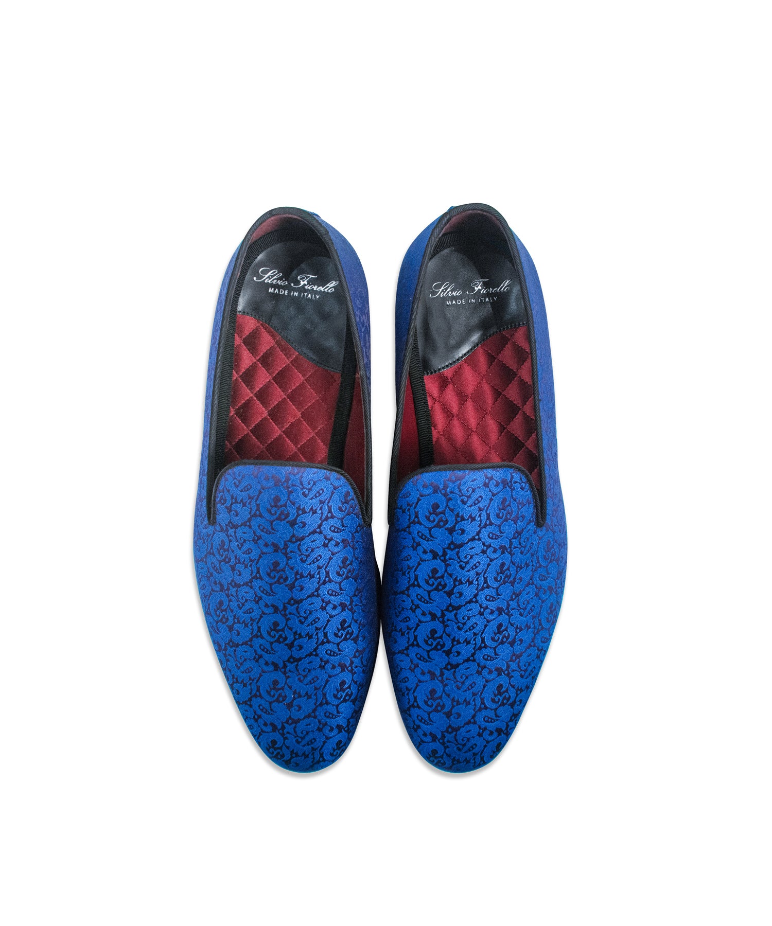 Blue Silk Loafers