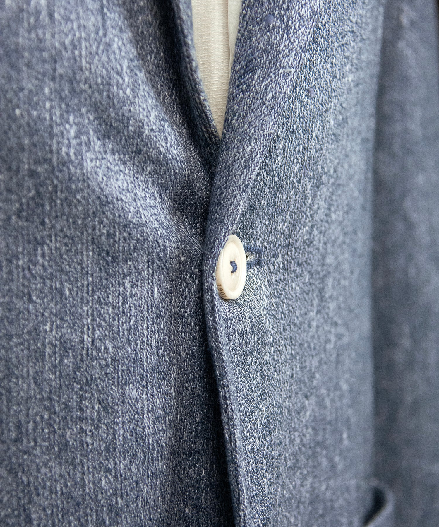Blue Melange Cotton-Linen Blazer