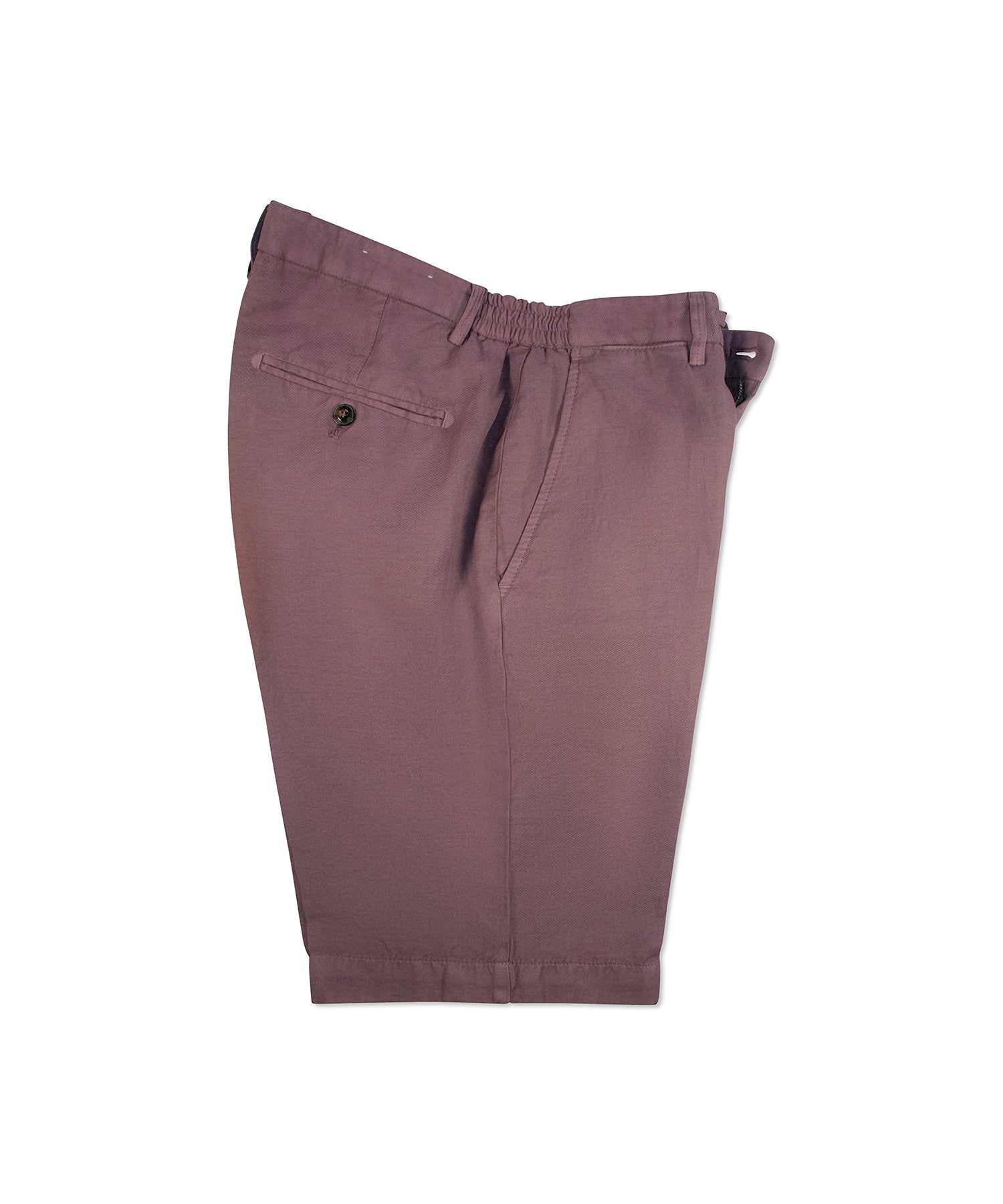 Purple Linen-Cotton Drawstring Shorts