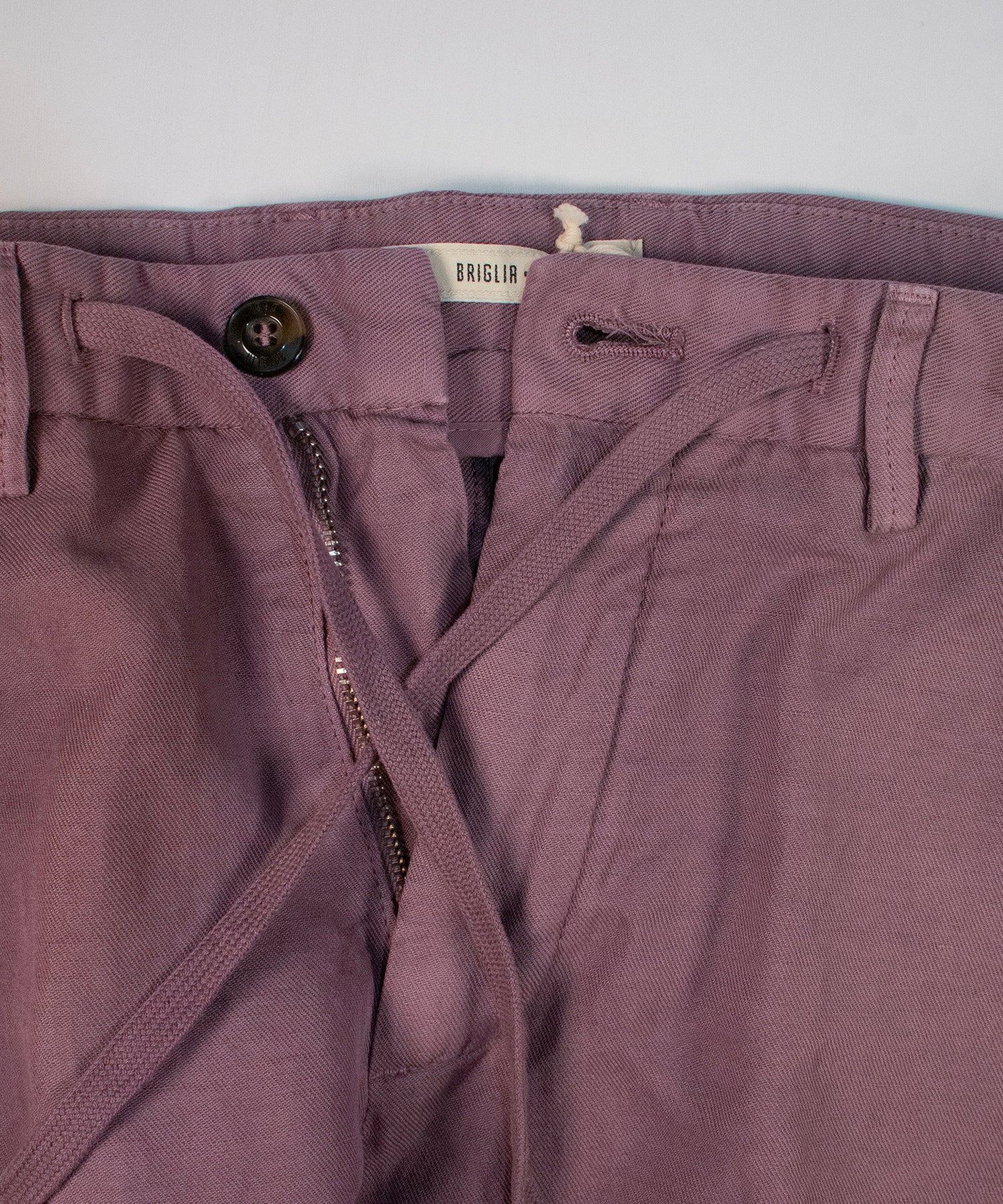 Purple Linen-Cotton Drawstring Shorts