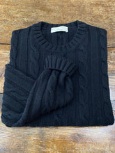 Load image into Gallery viewer, CREWNECK CABLE 990 BLACK GC3ML WM5TS
