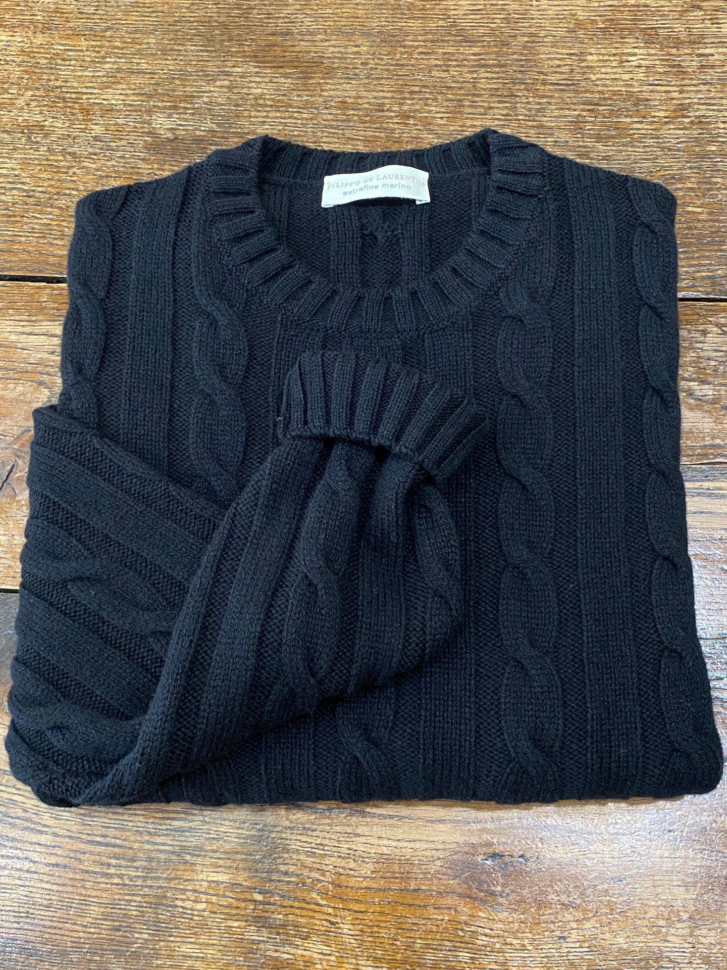 CREWNECK CABLE 990 BLACK GC3ML WM5TS