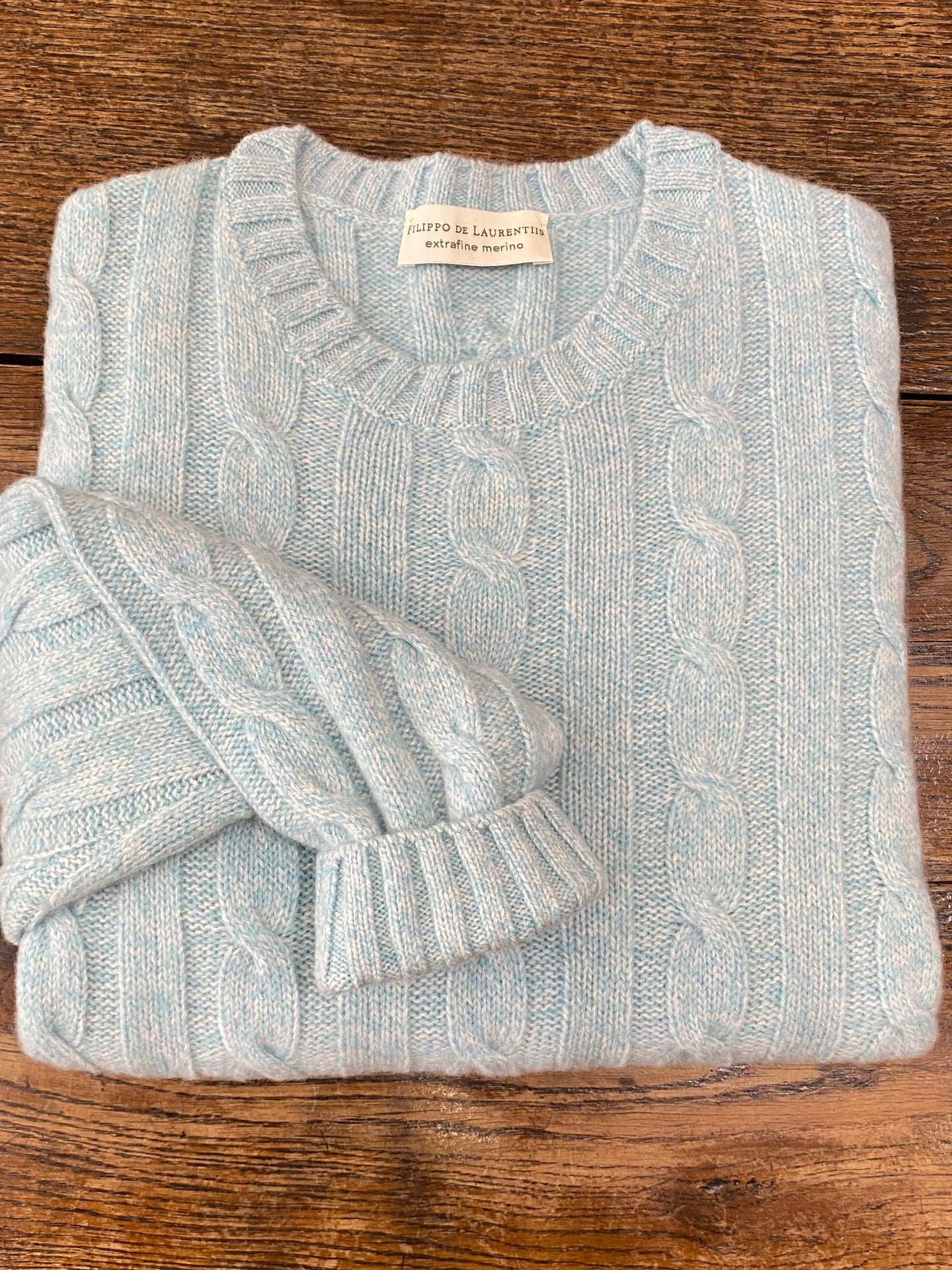 CREWNECK CABLE - SUPER FINE WOOL - F.LAURENTIIS