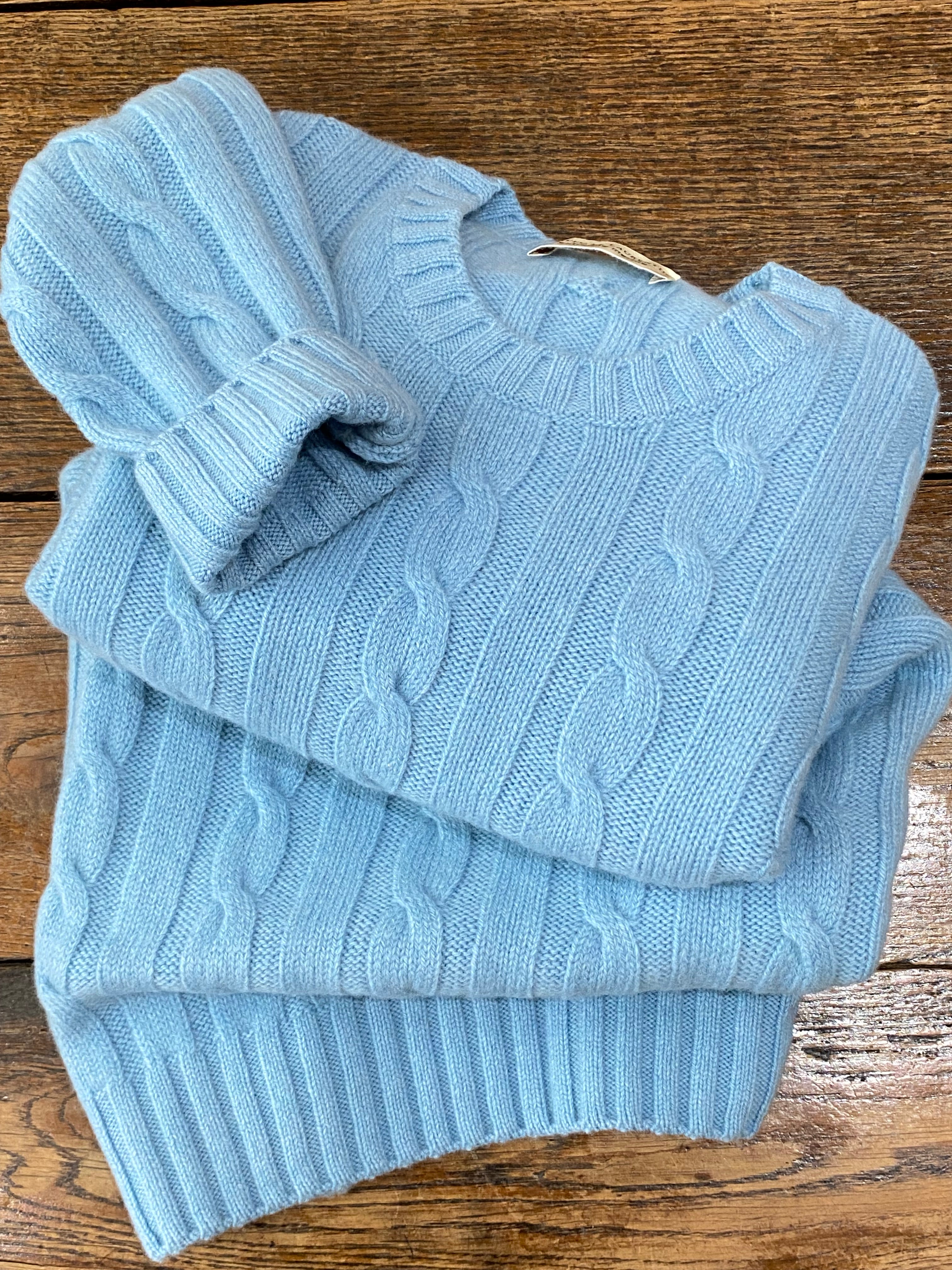 CREWNECK CABLE - SUPER FINE WOOL - F.LAURENTIIS