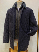 Load image into Gallery viewer, QUILTED SUEDE 3/4COAT 850 NAVY JOSH 00457WR
