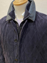 Load image into Gallery viewer, QUILTED SUEDE 3/4COAT 850 NAVY JOSH 00457WR
