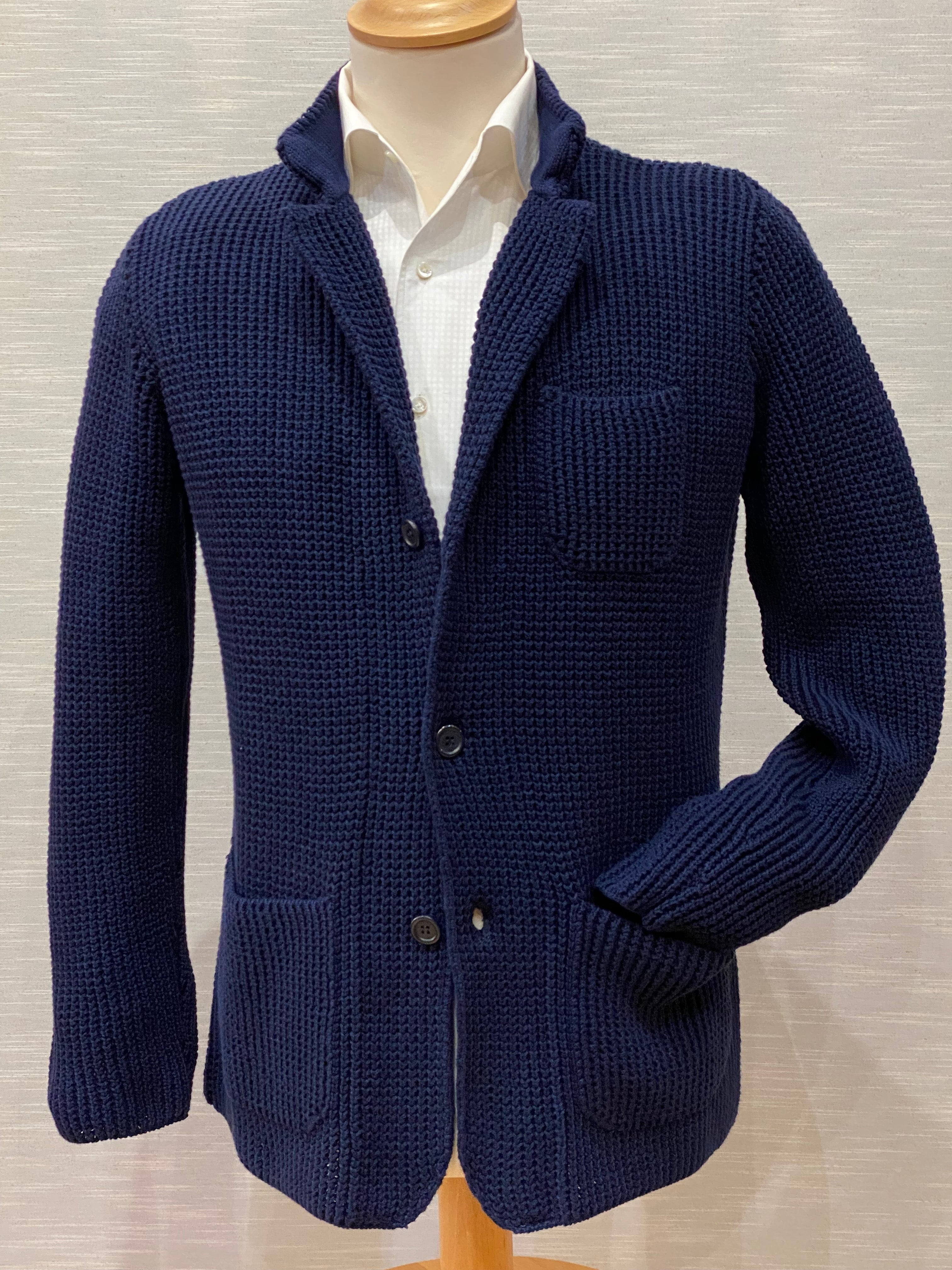 COTTON KNITTED BLAZER NAVY 112-48