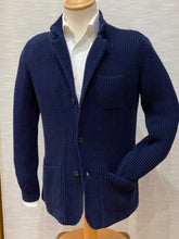 Load image into Gallery viewer, COTTON KNITTED BLAZER NAVY 112-48
