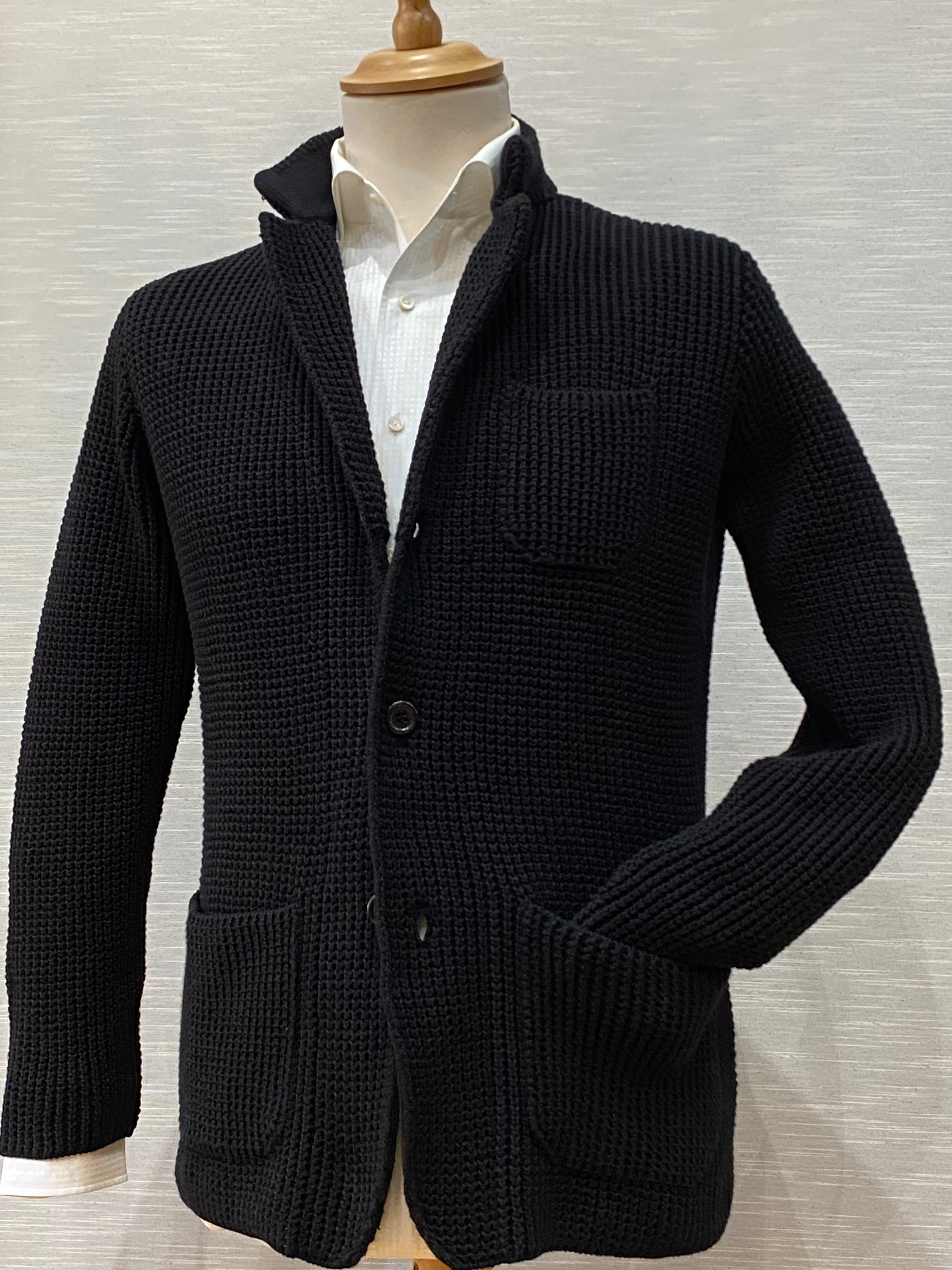 COTTON KNITTED BLAZER BLACK 112 NERO