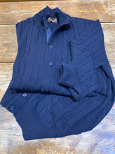 Load image into Gallery viewer, CABLE CASHMERE CARDIGAN NAVY 20102-AL
